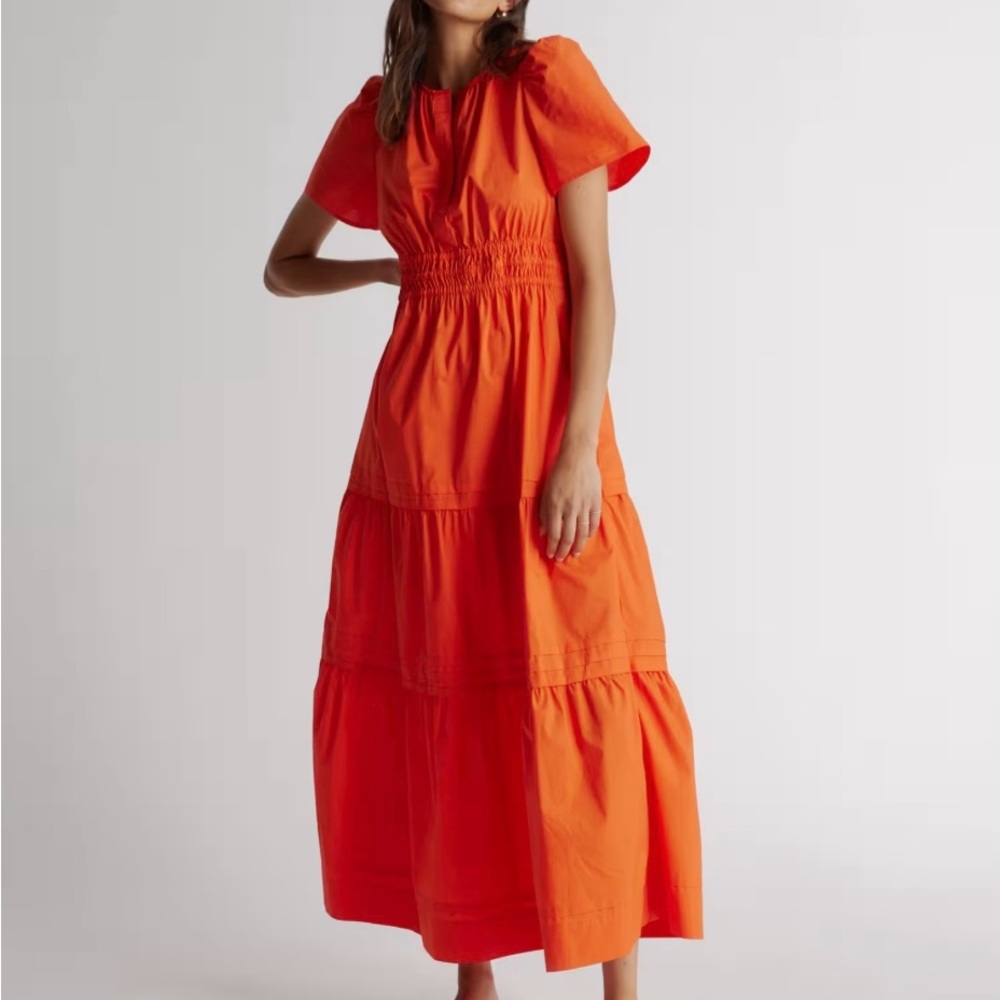Quince Bold Orange Maxi Dress